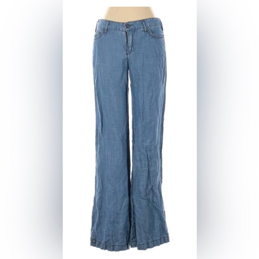 Pilcro and the Letterpress Denim Blue Straight Leg Trousers